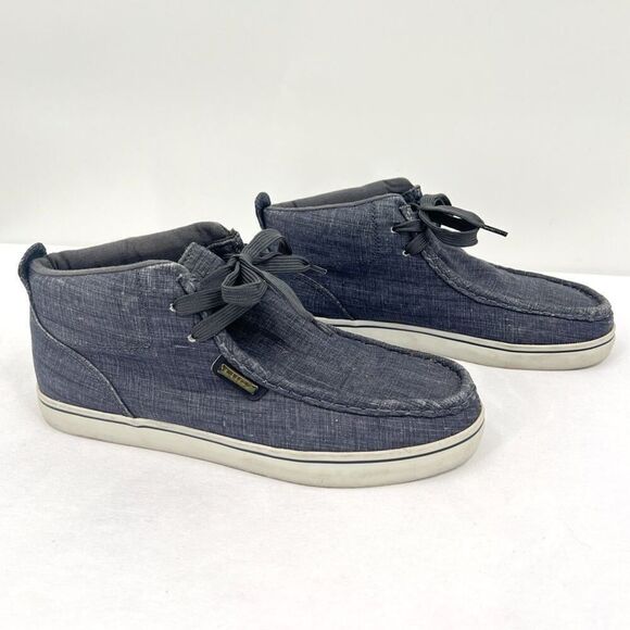 Lugz Men's Strider 2 Moc Toe Navy Blue Denim Canvas Chukka Sneaker Size 8 - Picture 1 of 10